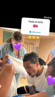 Suns guard Damion Lee reacts to the birth of his daughter